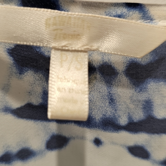 Hawaiian Tropic Tie-Dye Tunic Top Blue White Boho Beachwear P/S - Picture 2 of 9